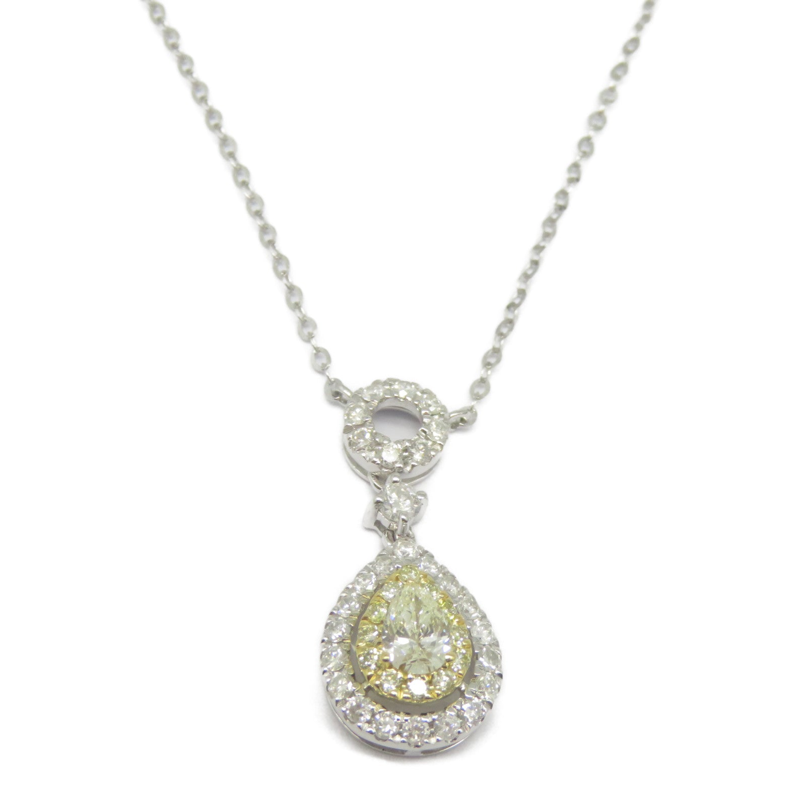 JEWELRY 18K黃金/白金Diamond Necklace 0.22ct/0.43ct鑽石項鍊