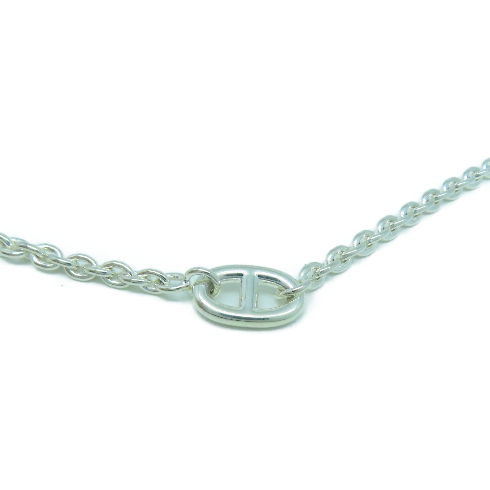HERMES 925純銀Chaine D'Ancre Necklace項鍊銀色