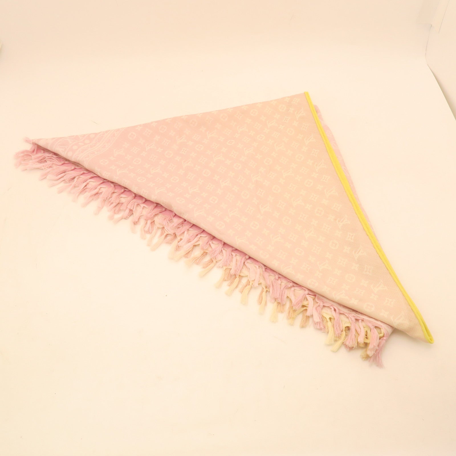 LOUIS VUITTON Silk/Linen Scarf Pink/Yellow