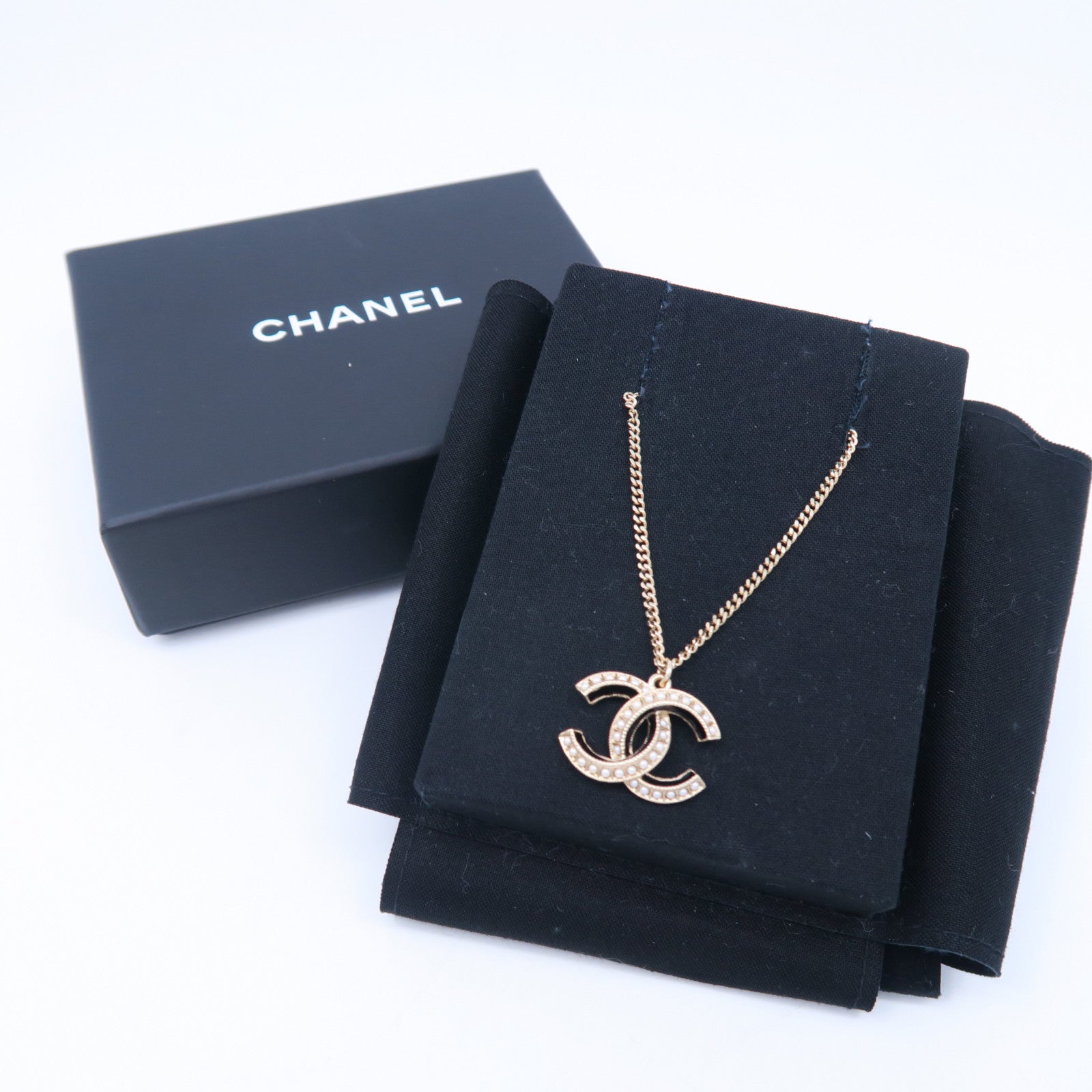 CHANEL 金屬/仿珍珠Necklace項鍊金色