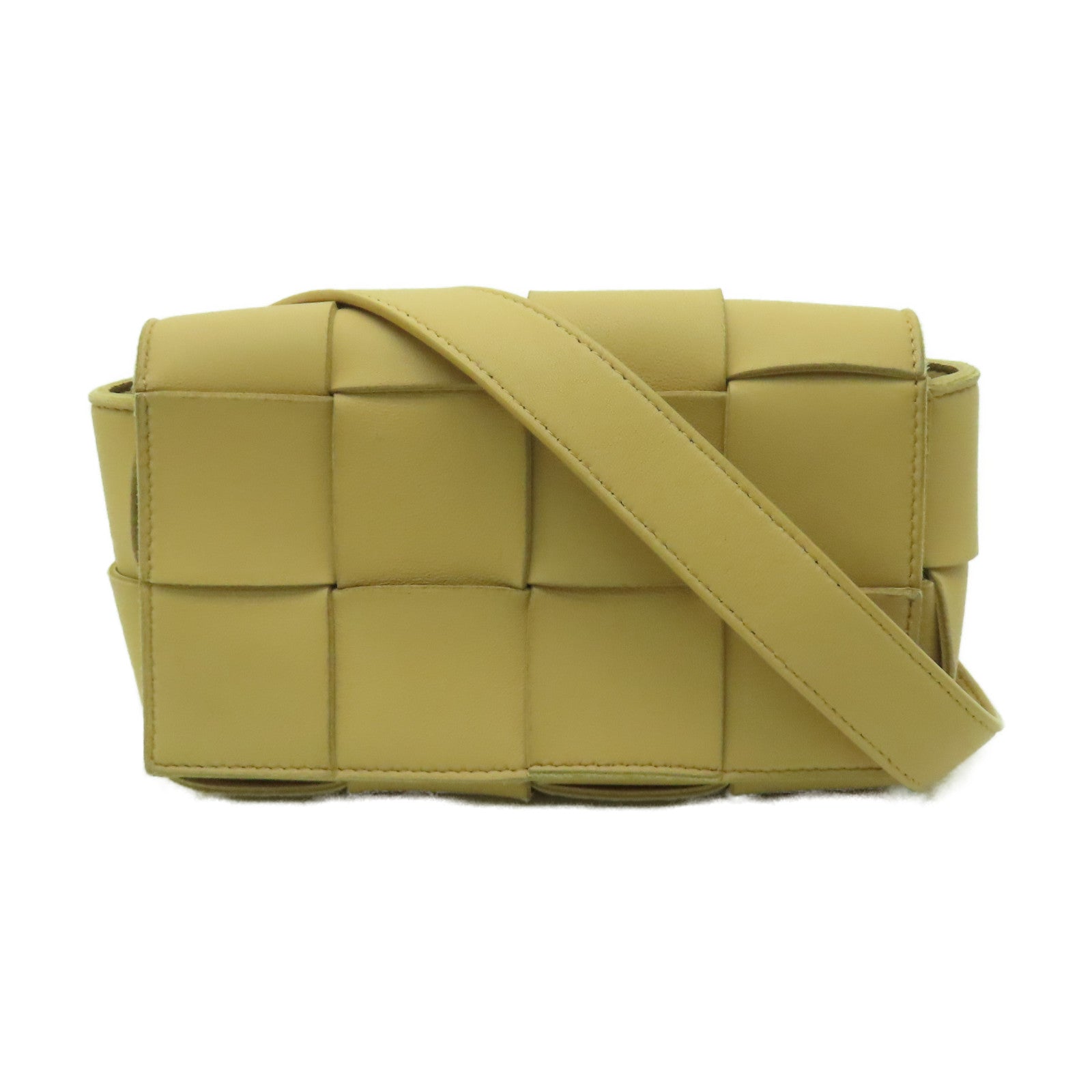 BOTTEGA VENETA 織紋皮革Waist Bag金扣腰包米色