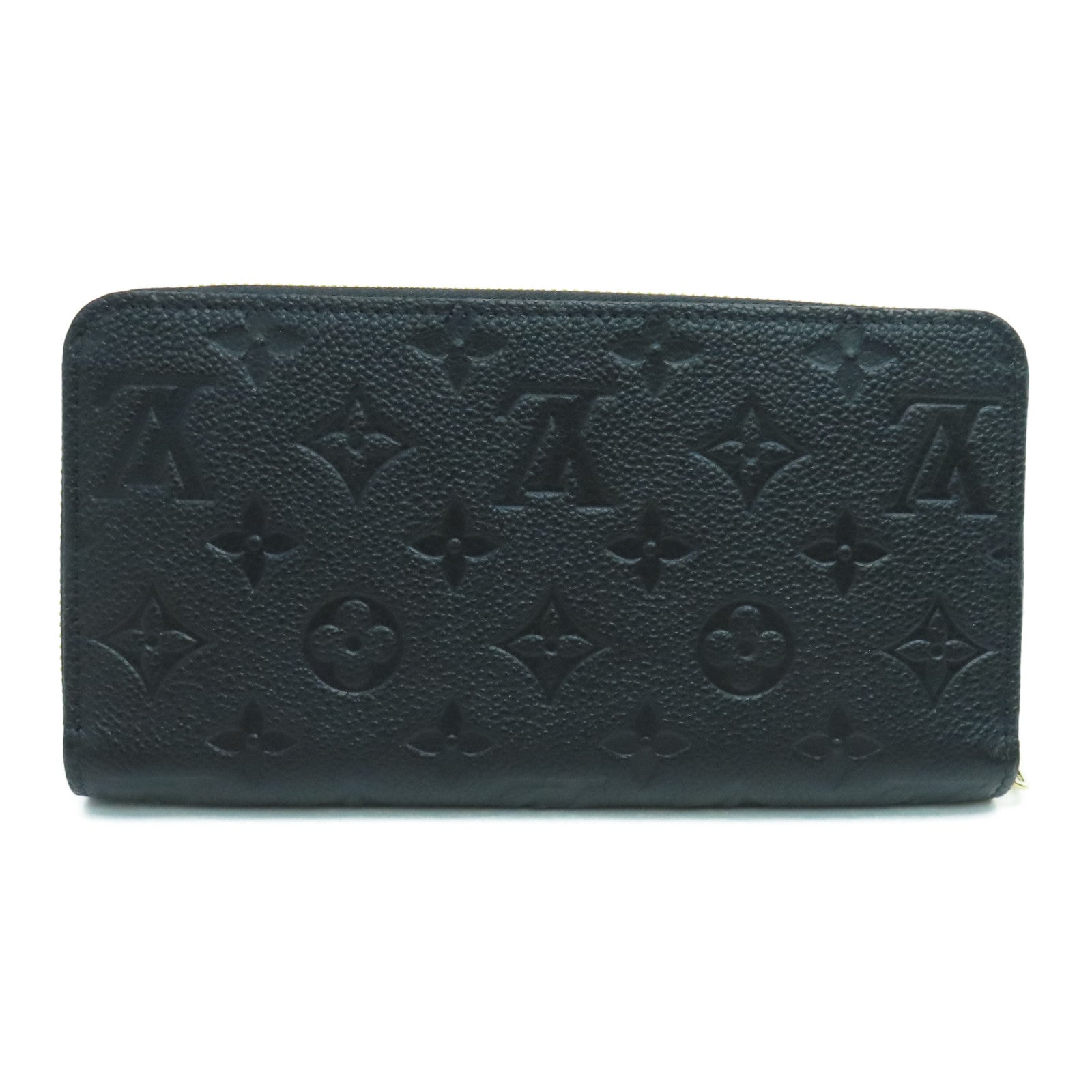 LOUIS VUITTON Monogram Empreinte Zippy Wallet长钱包金扣黑色