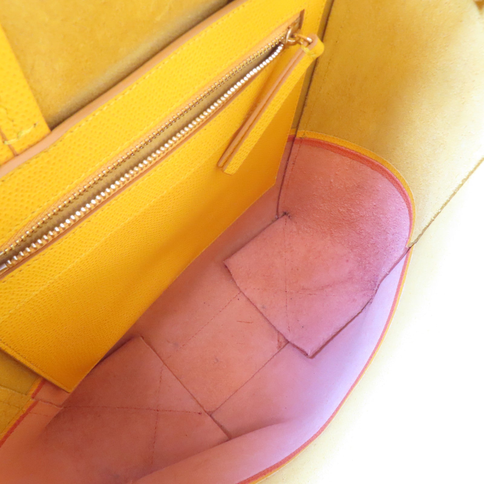 CELINE 牛皮皮革2 Way Shoulder金扣手挽肩背兩用袋黃色