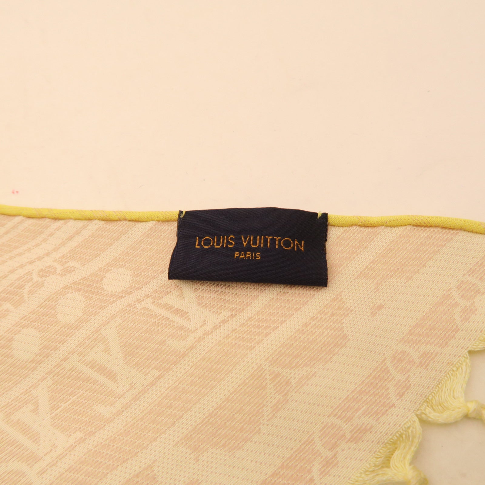 LOUIS VUITTON Silk/Linen Scarf Pink/Yellow