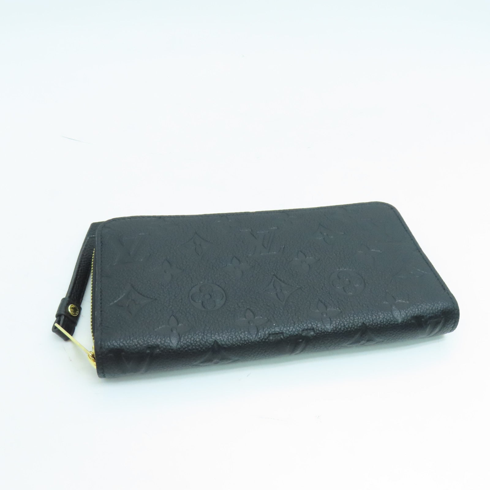 LOUIS VUITTON Monogram Empreinte Zippy Wallet长钱包金扣黑色
