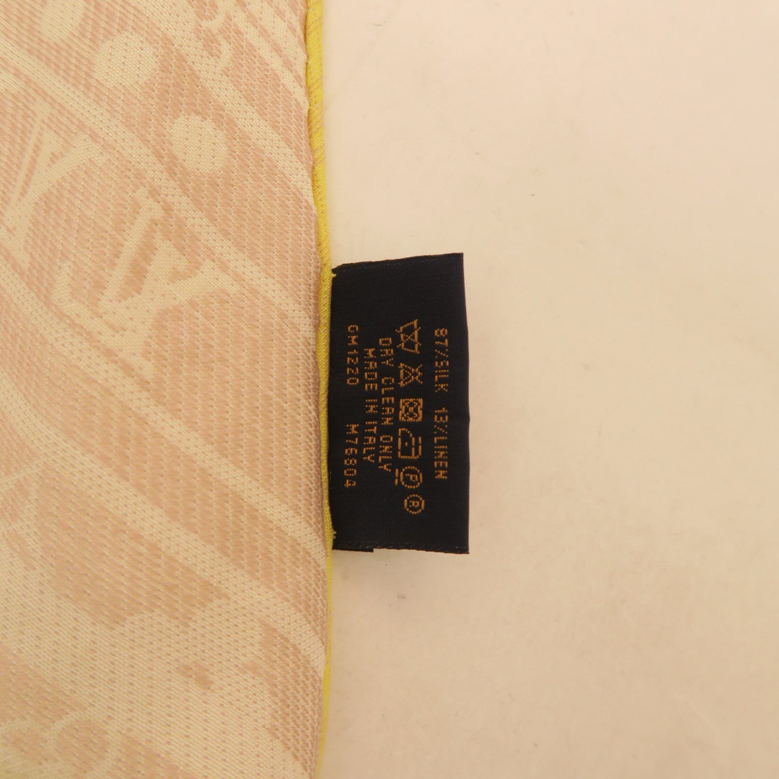 LOUIS VUITTON Silk/Linen Scarf Pink/Yellow