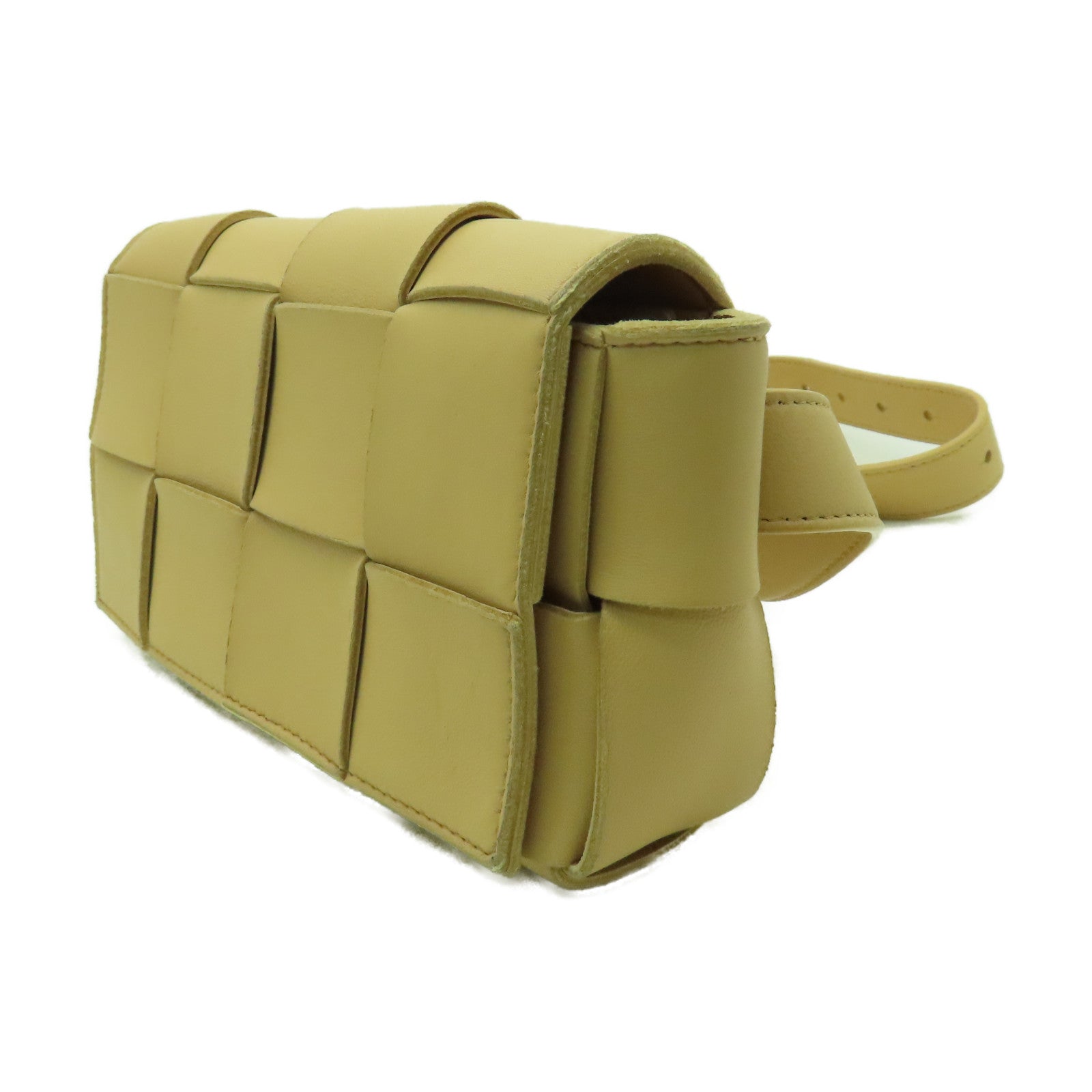 BOTTEGA VENETA 織紋皮革Waist Bag金扣腰包米色