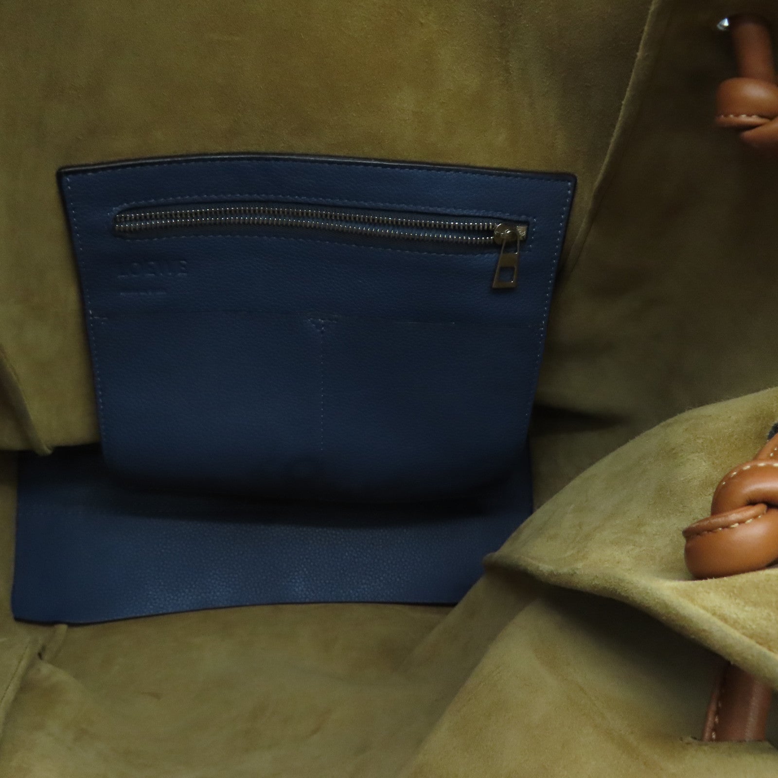 LOEWE 牛皮皮革Tote Bag手挽袋蓝色