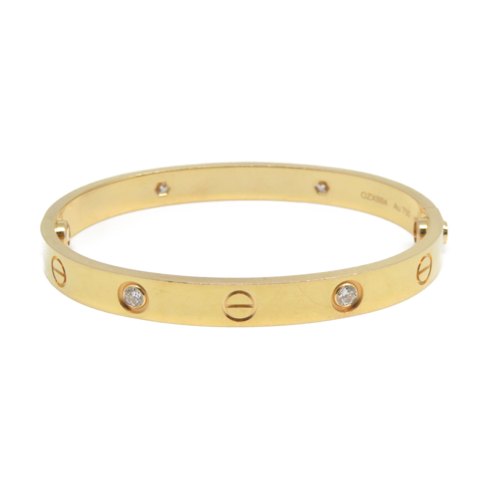 CARTIER 18K玫瑰金Love Blaceret 4 Diamonds手鐲#16
