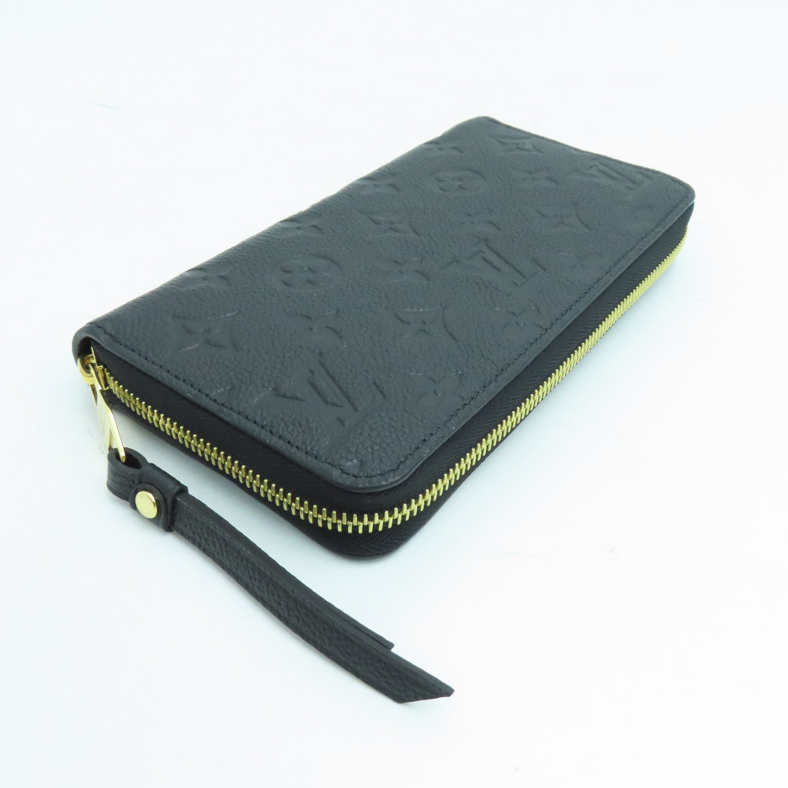 LOUIS VUITTON Monogram Empreinte Zippy Wallet长钱包金扣黑色