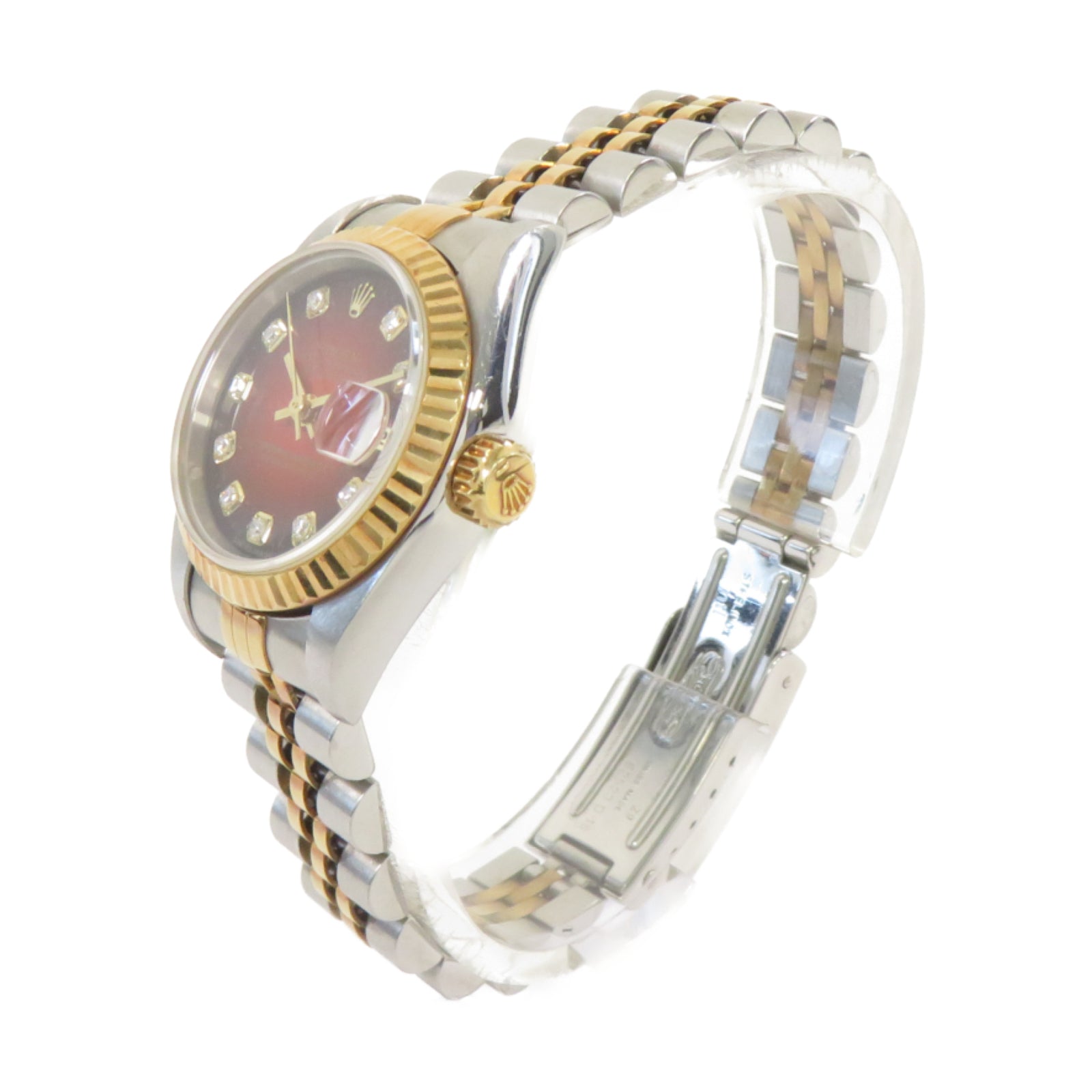 ROLEX Datejust 26mm 18K黃金/不鏽鋼自動機芯手錶紅色