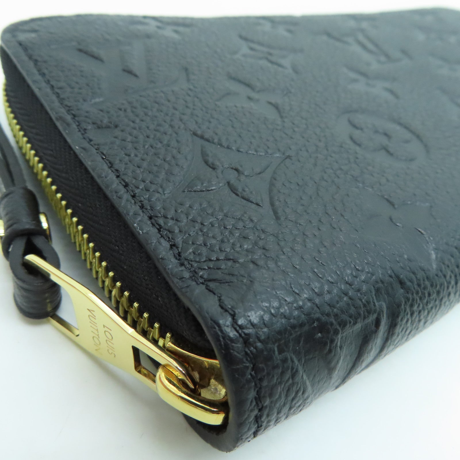 LOUIS VUITTON Monogram Empreinte Zippy Wallet长钱包金扣黑色