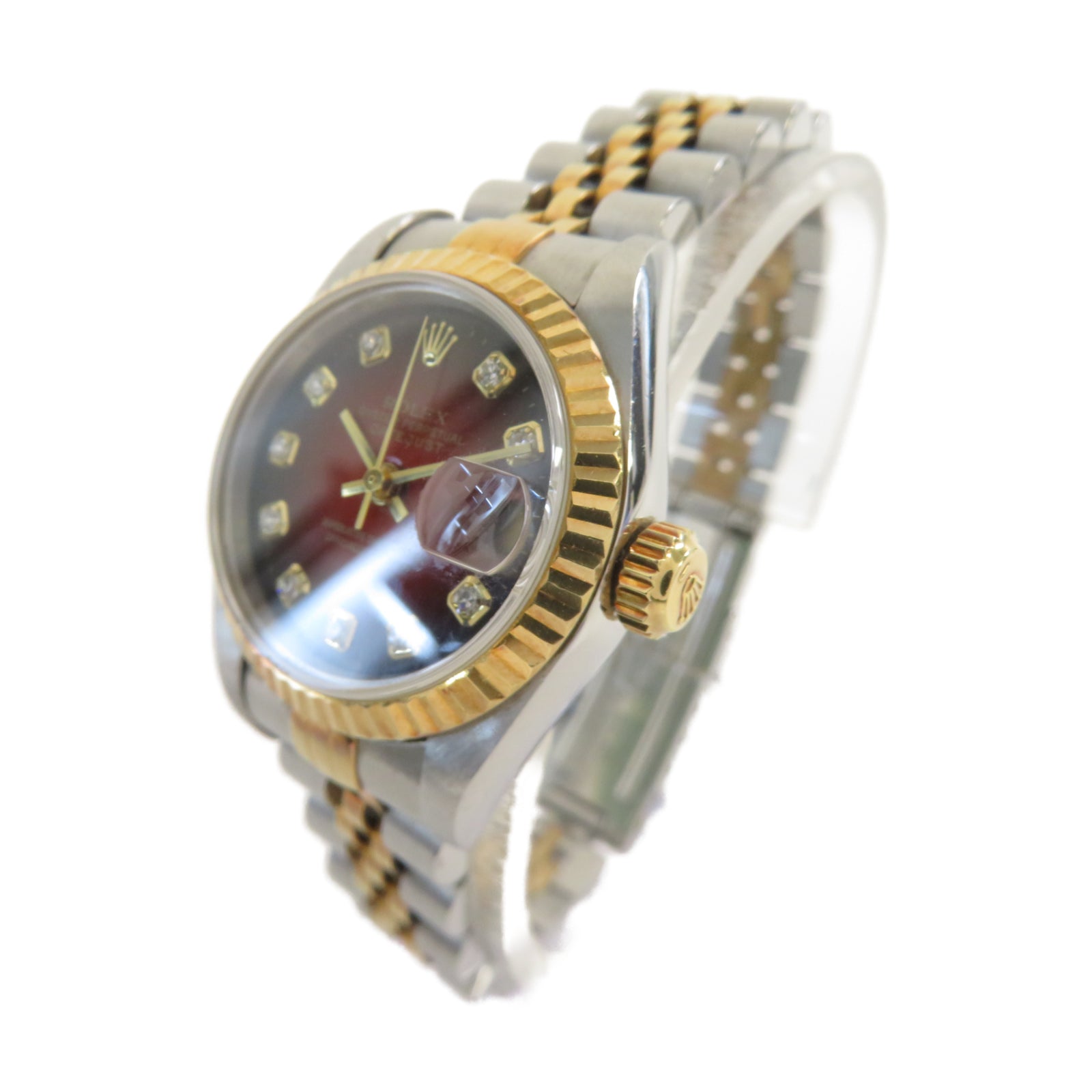 ROLEX Datejust 26mm 18K黃金/不鏽鋼自動機芯手錶紅色