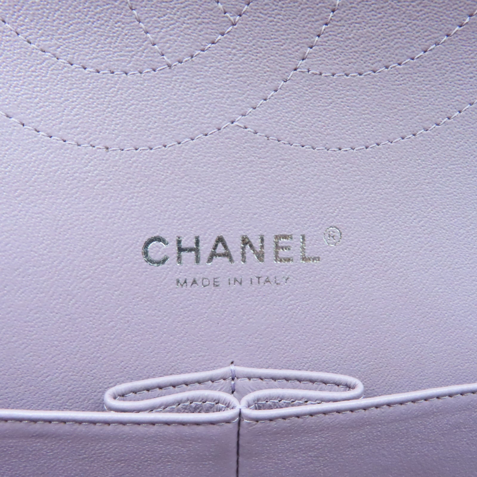 CHANEL 菱格羊皮皮革Classic Jumbo銀扣鏈帶肩背袋紫色