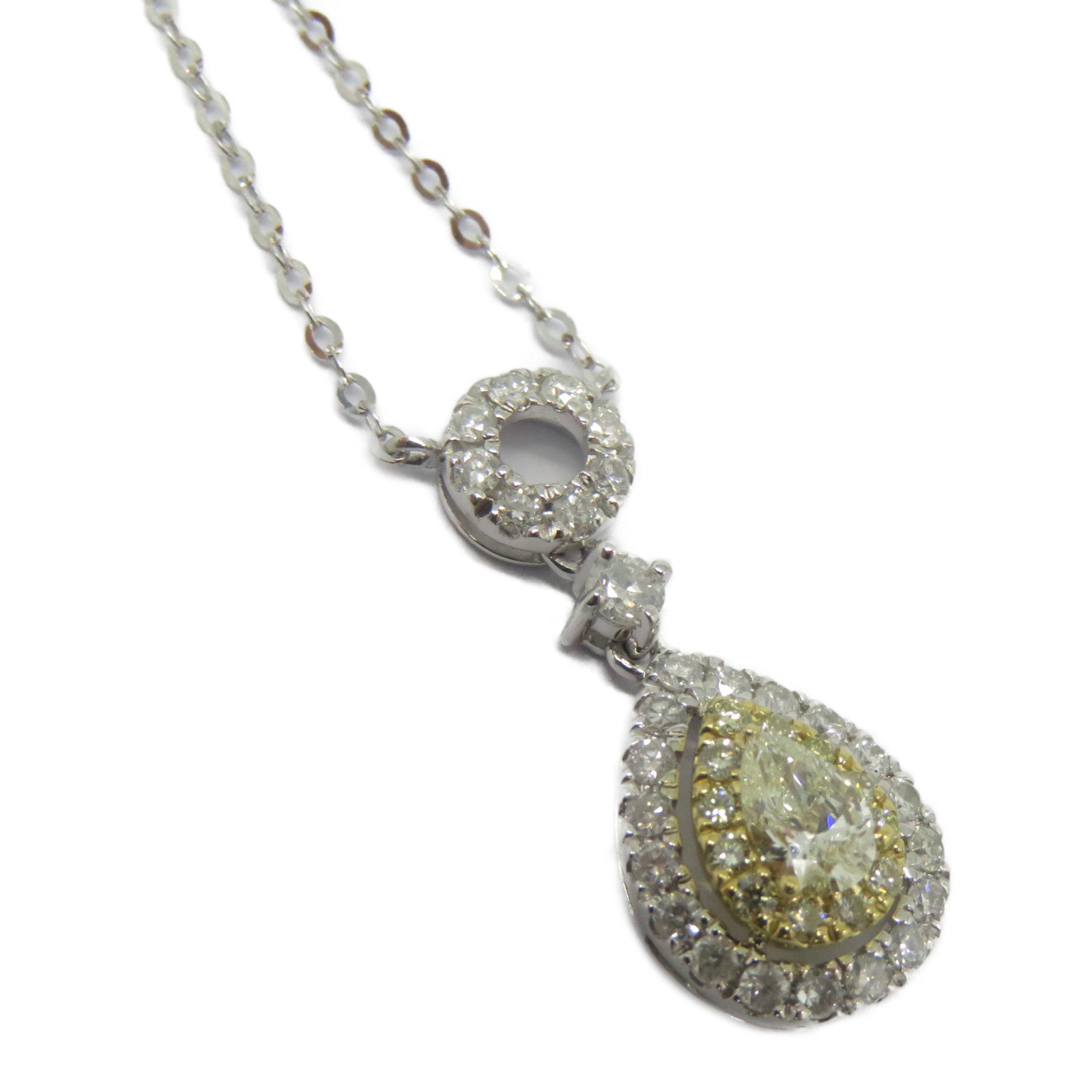 JEWELRY 18K黃金/白金Diamond Necklace 0.22ct/0.43ct鑽石項鍊