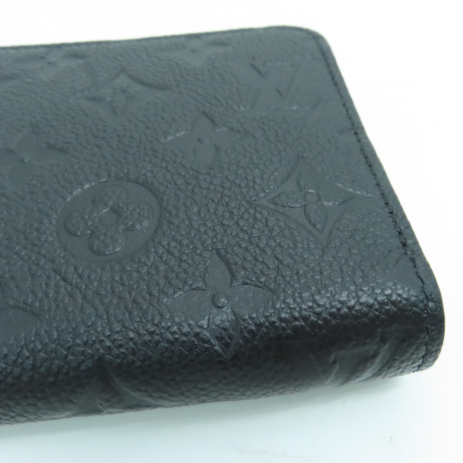 LOUIS VUITTON Monogram Empreinte Zippy Wallet长钱包金扣黑色