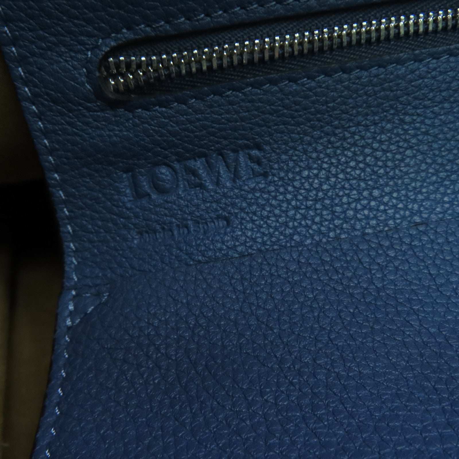 LOEWE 牛皮皮革Tote Bag手挽袋蓝色