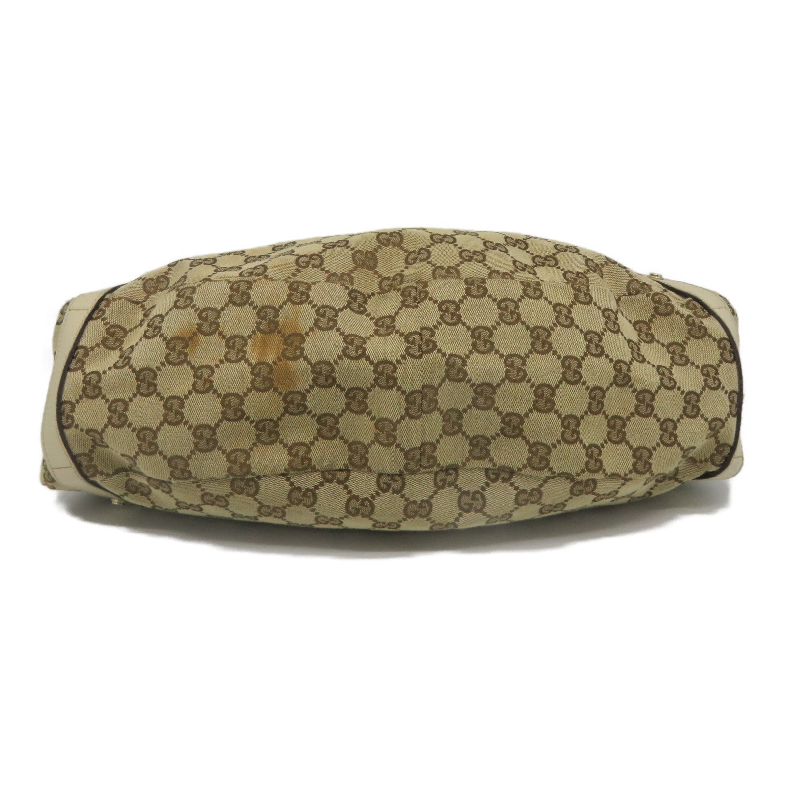 GUCCI 【激減優惠】帆布Shoulder Bag金扣肩背袋米色/白色