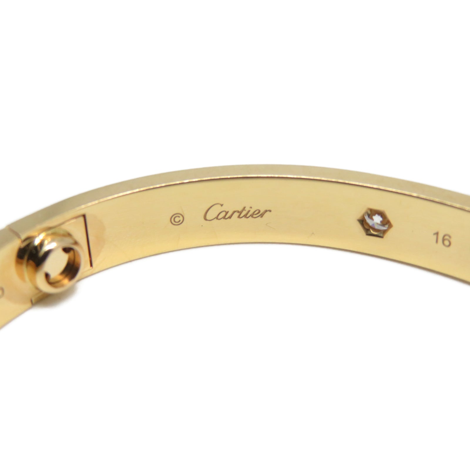 CARTIER 18K玫瑰金Love Blaceret 4 Diamonds手鐲#16