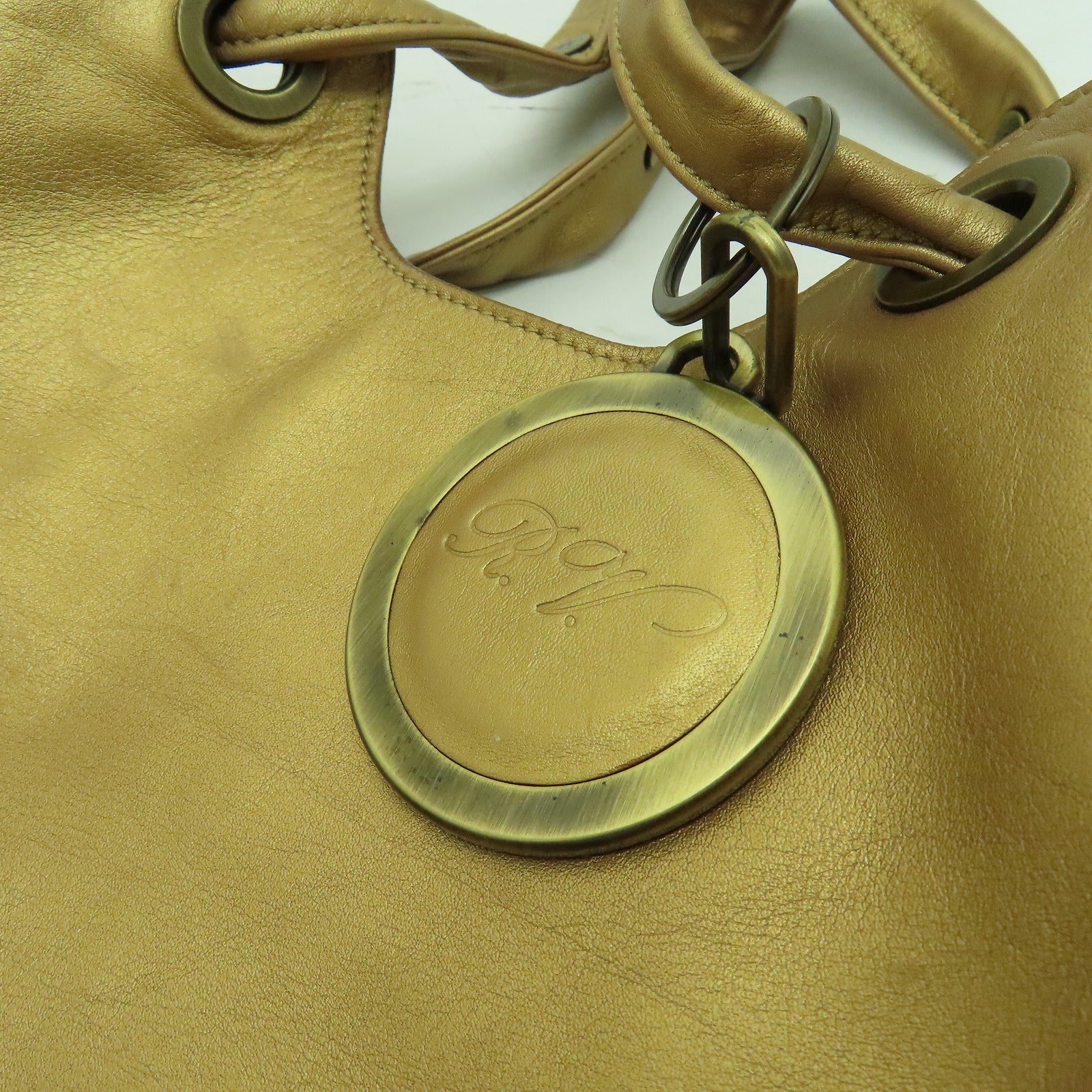 Roger Vivier 皮革Roger Vivier金扣肩背袋金色