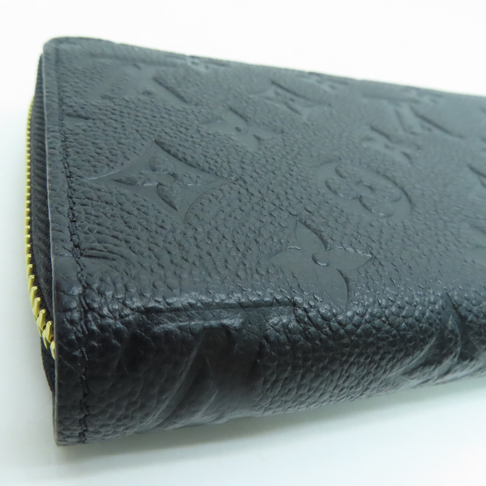 LOUIS VUITTON Monogram Empreinte Zippy Wallet长钱包金扣黑色