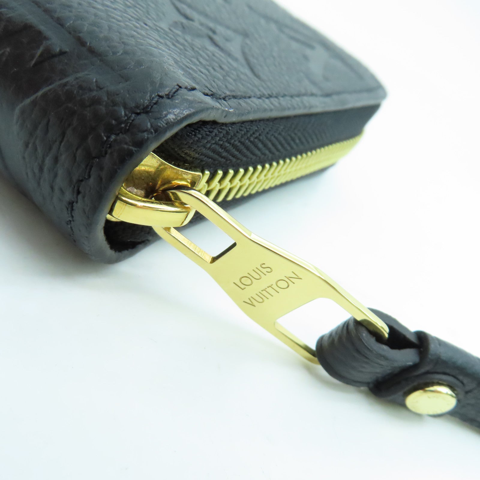 LOUIS VUITTON Monogram Empreinte Zippy Wallet长钱包金扣黑色