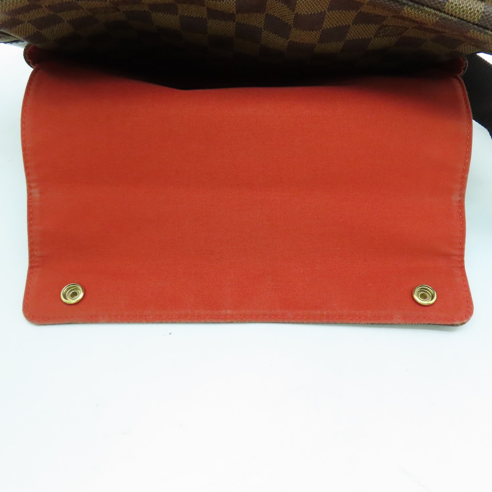 LOUIS VUITTON Damier Naviglio Gold Buckle Shoulder Bag Brown
