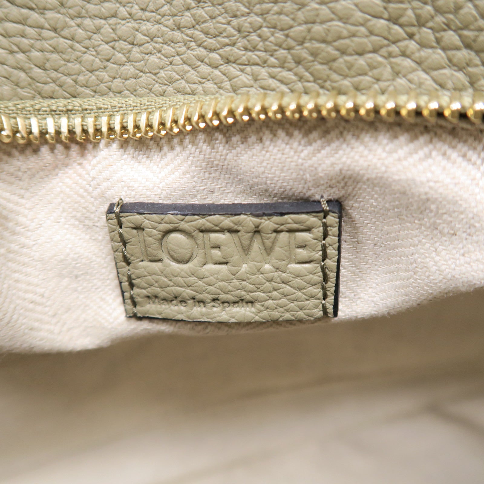 LOEWE 牛皮皮革Puzzle Small金扣手挽肩背兩用袋淺啡色