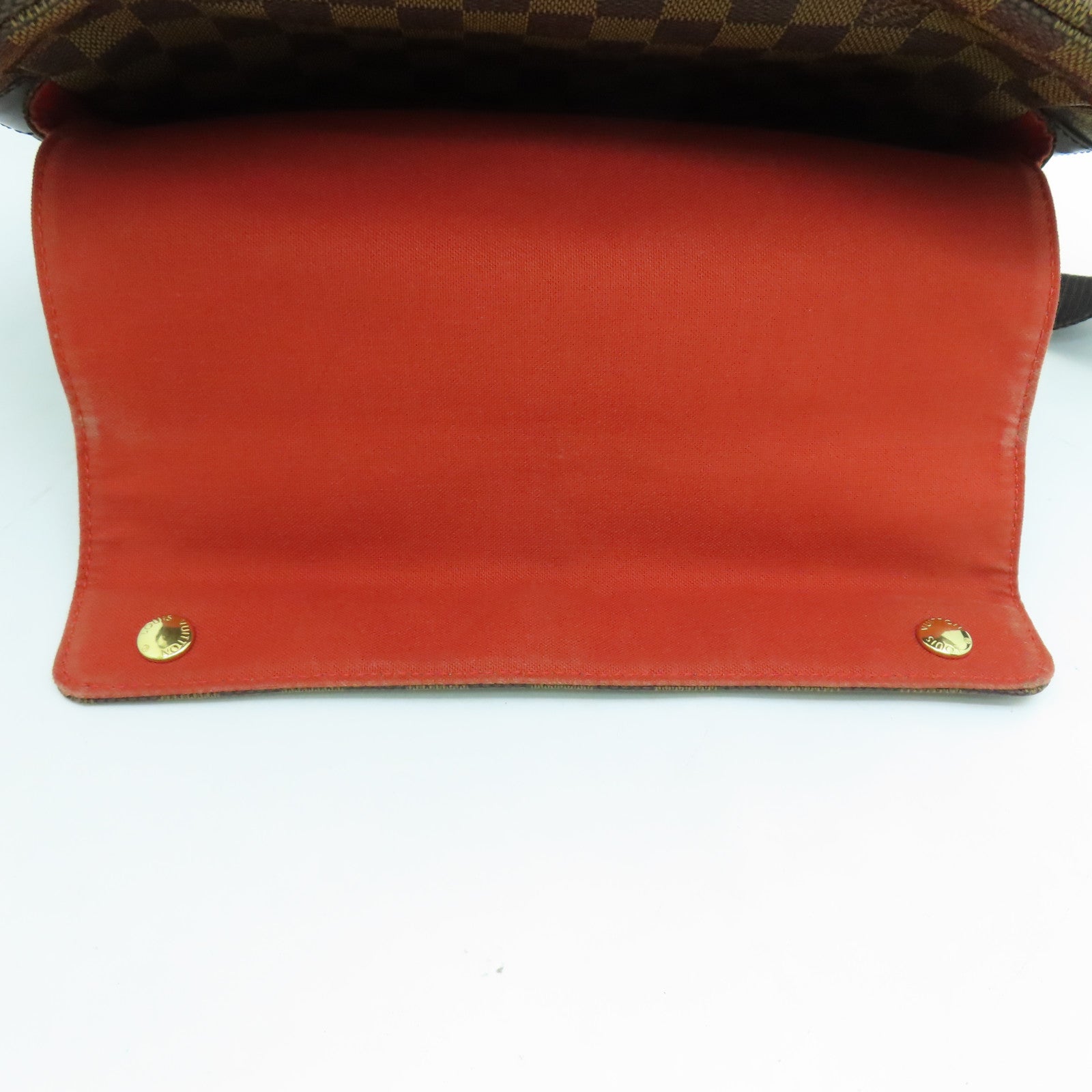 LOUIS VUITTON Damier Naviglio Gold Buckle Shoulder Bag Brown