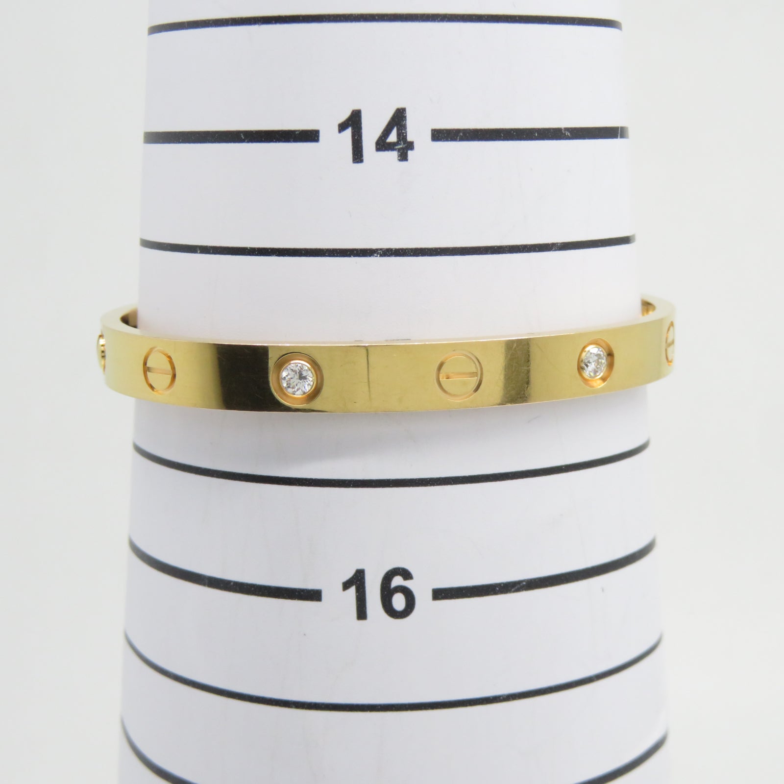 CARTIER 18K玫瑰金Love Blaceret 4 Diamonds手鐲#16