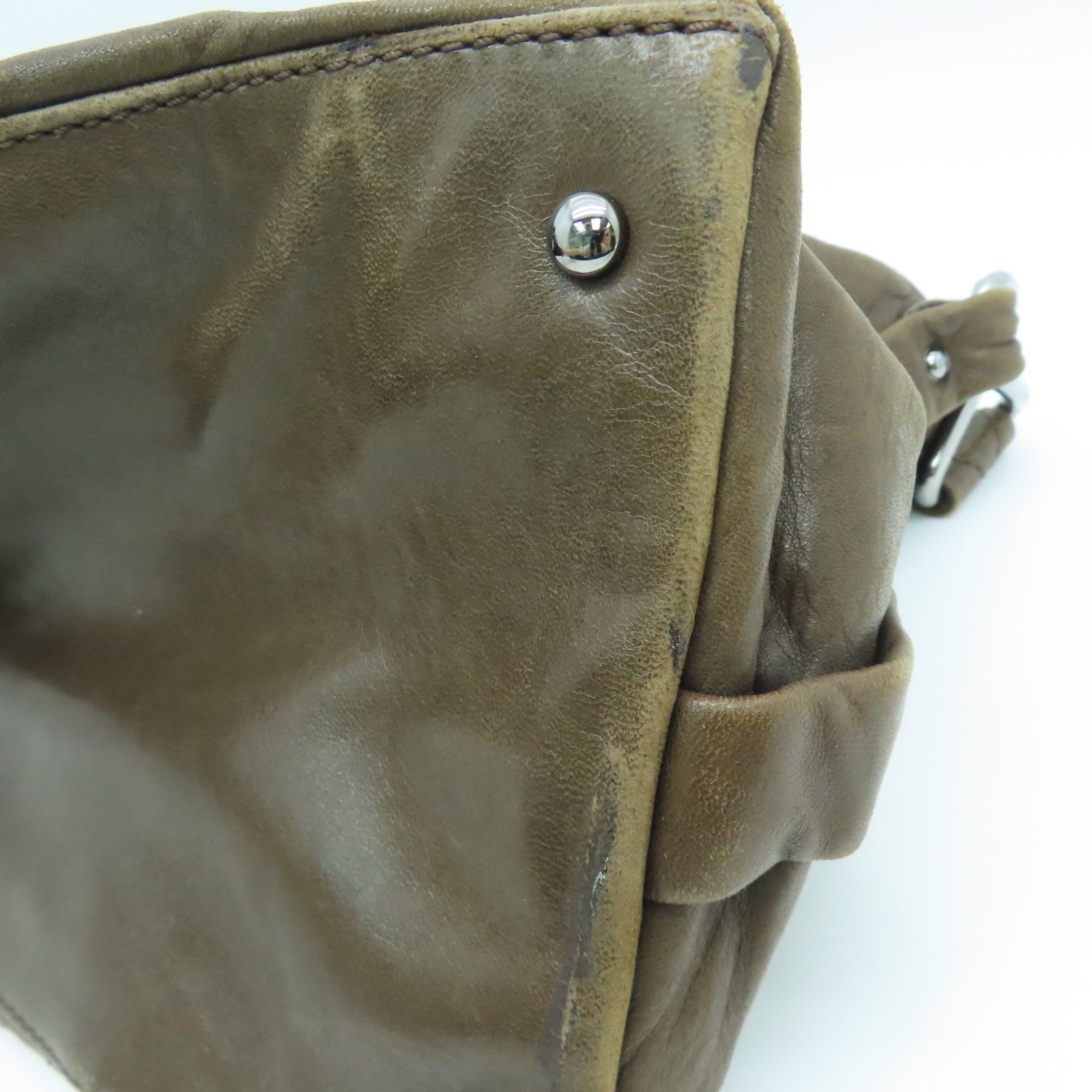 CHANEL 【激减优惠】菱格牛皮皮革Shoulder Bag银扣肩背袋啡色