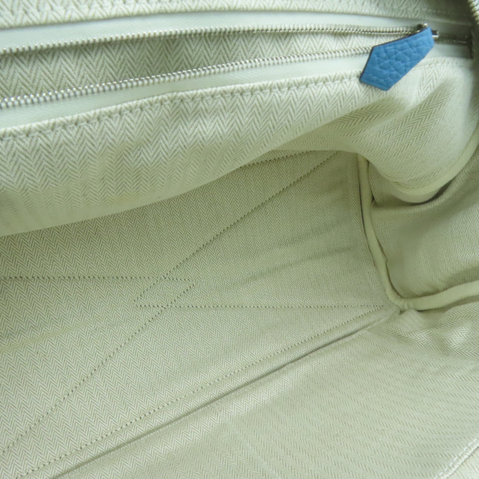 HERMES Clemence皮革Victoria银扣手挽袋/肩背袋Blue Jean/蓝色