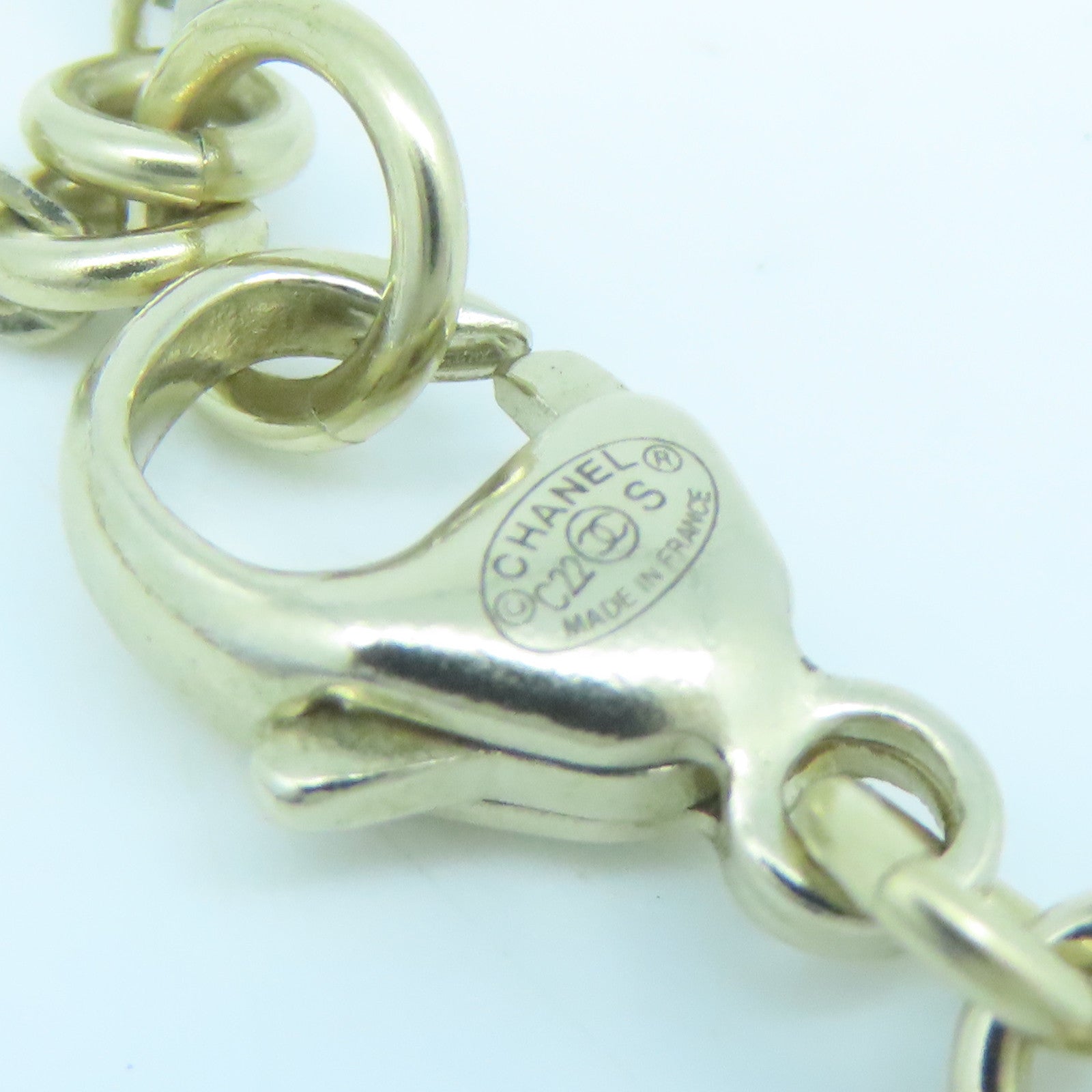 CHANEL Metal Logo No.5 Star Necklace Gold