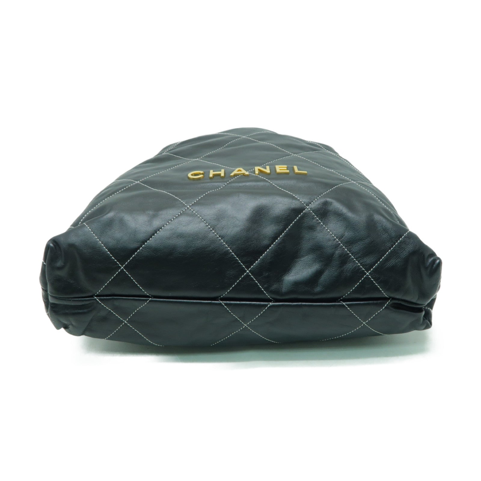 CHANEL 菱格牛皮皮革Chanel 22金扣背包黒色