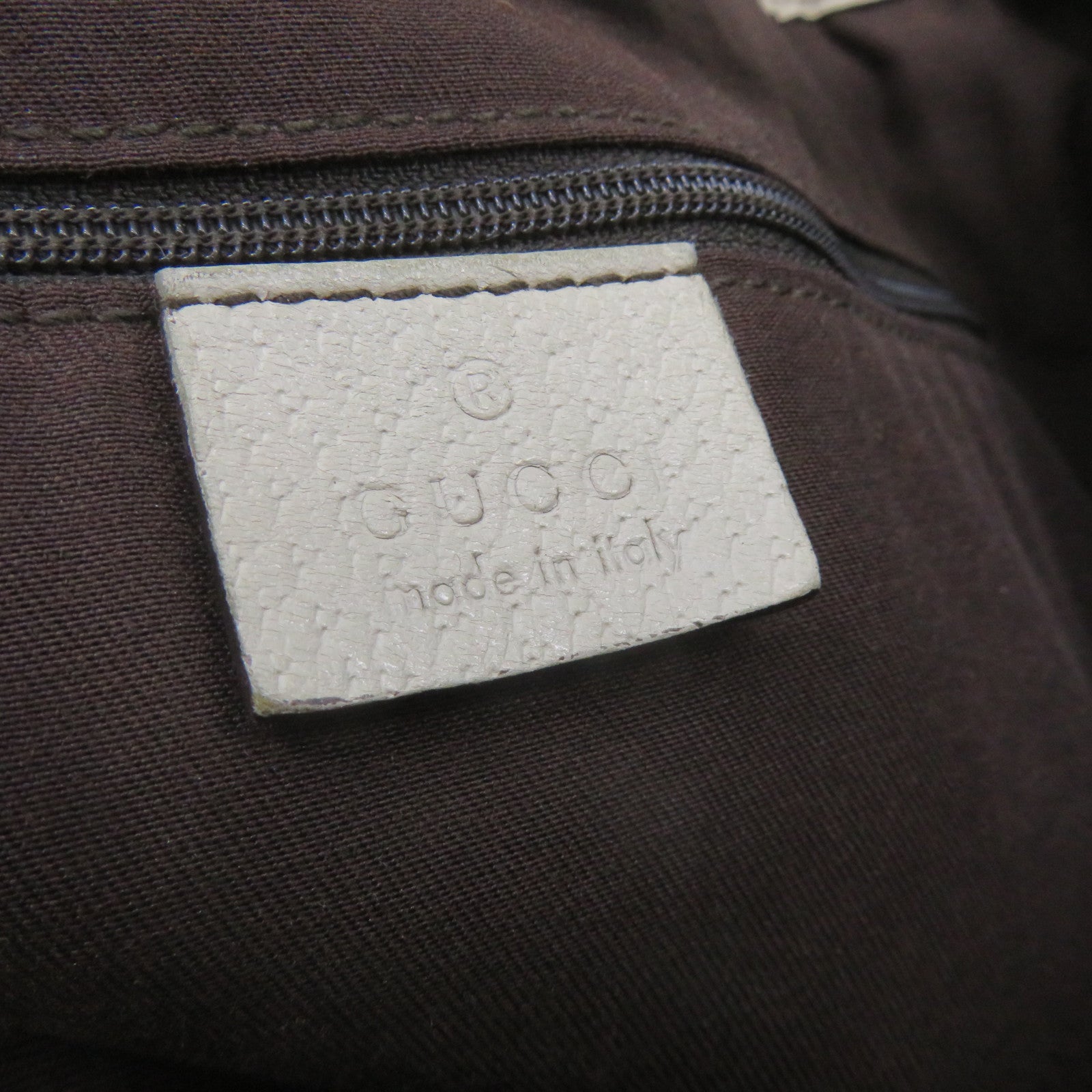 GUCCI 【激減優惠】帆布Shoulder Bag金扣肩背袋米色/白色