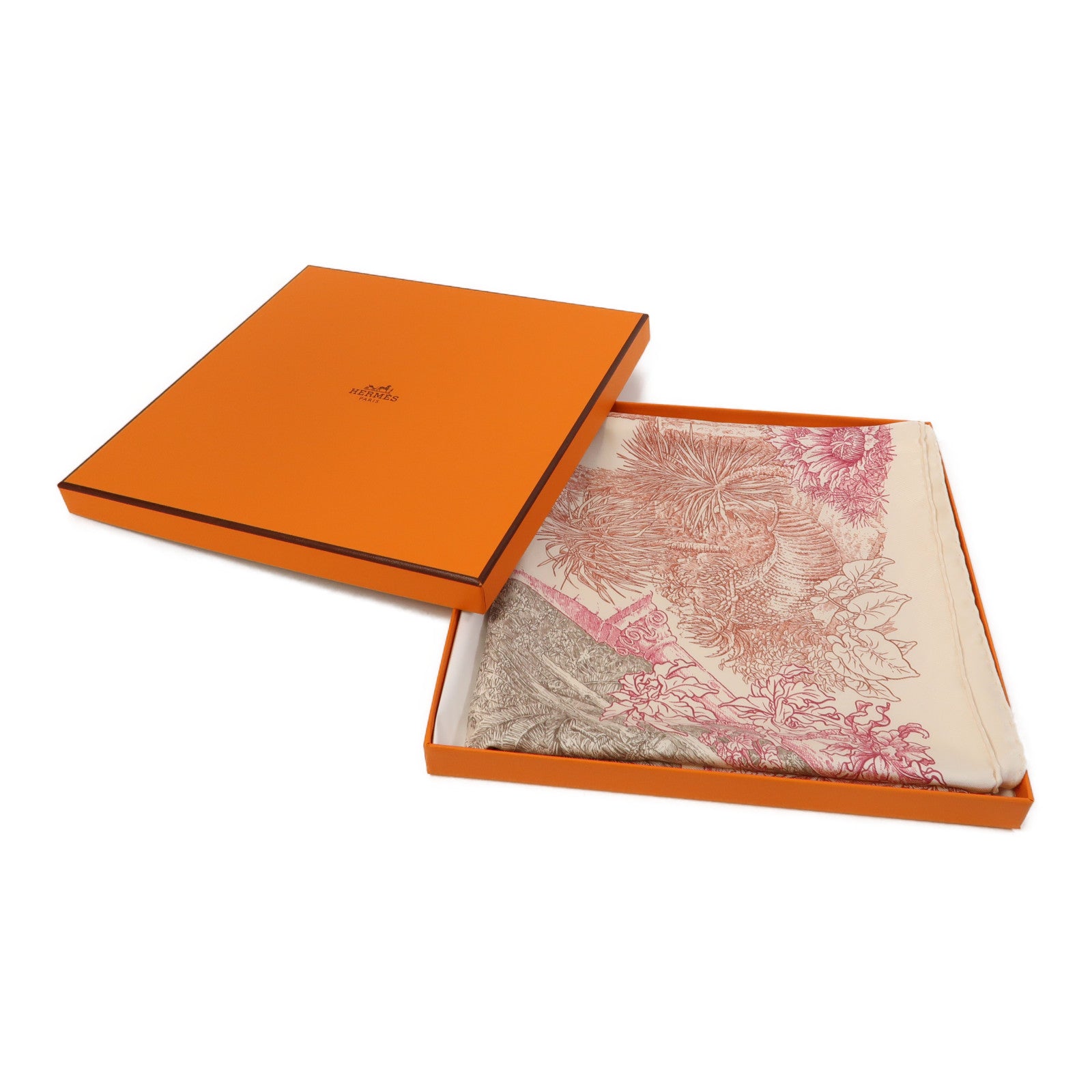 HERMES 絲質90x90 Scarf絲巾米色