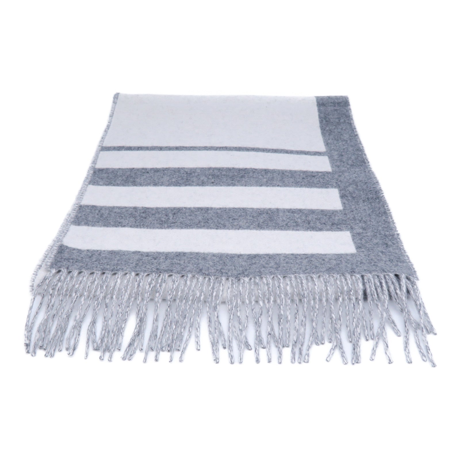 HERMES 羊絨Scarf圍巾灰色
