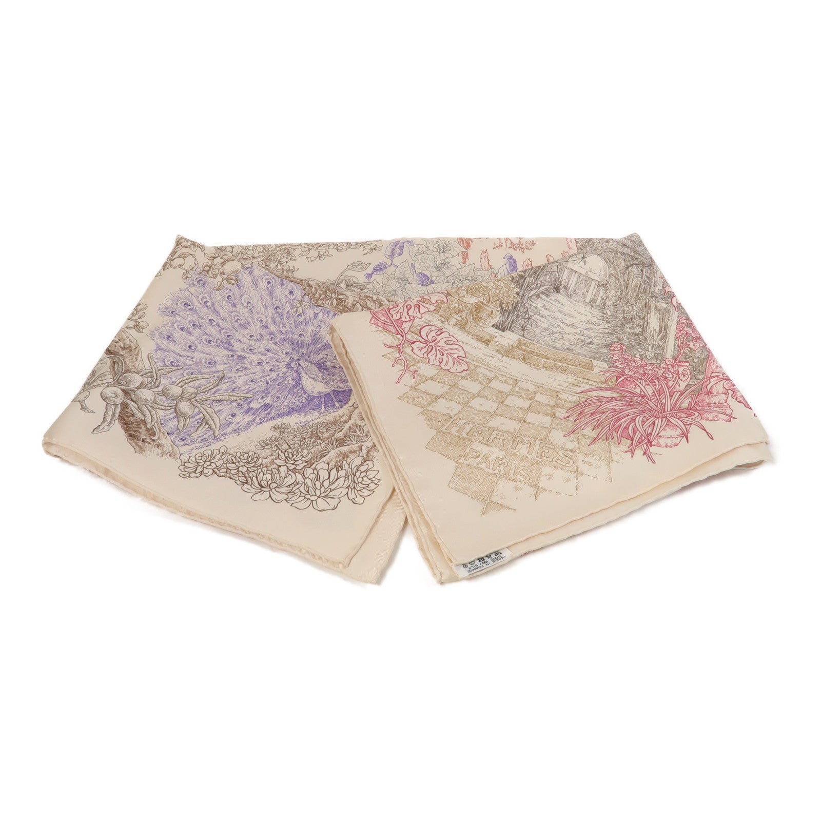 HERMES 絲質90x90 Scarf絲巾米色