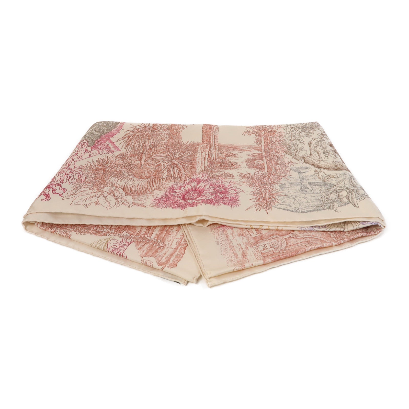 HERMES 絲質90x90 Scarf絲巾米色