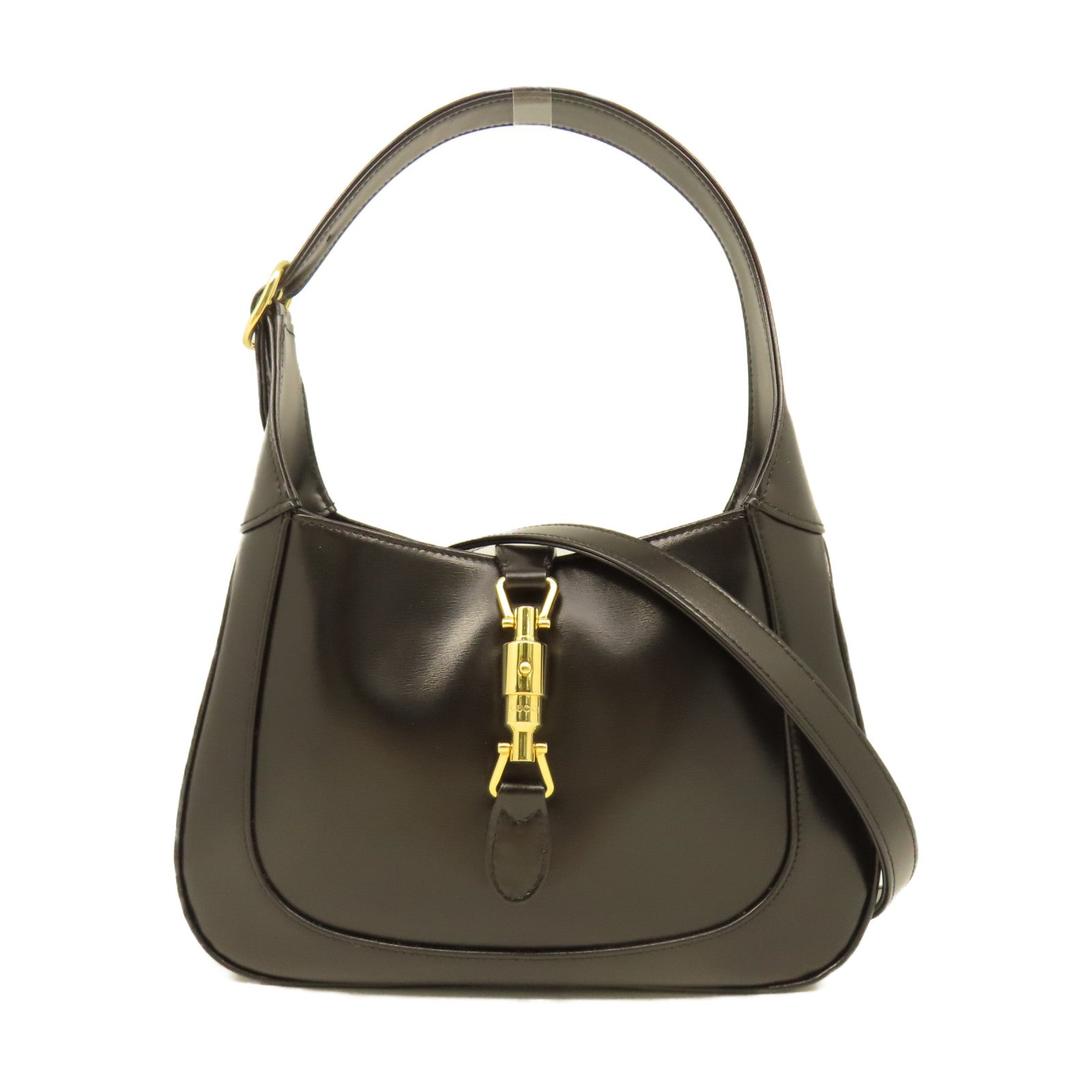 GUCCI 牛皮皮革Jackie 1961金扣肩背袋黑色