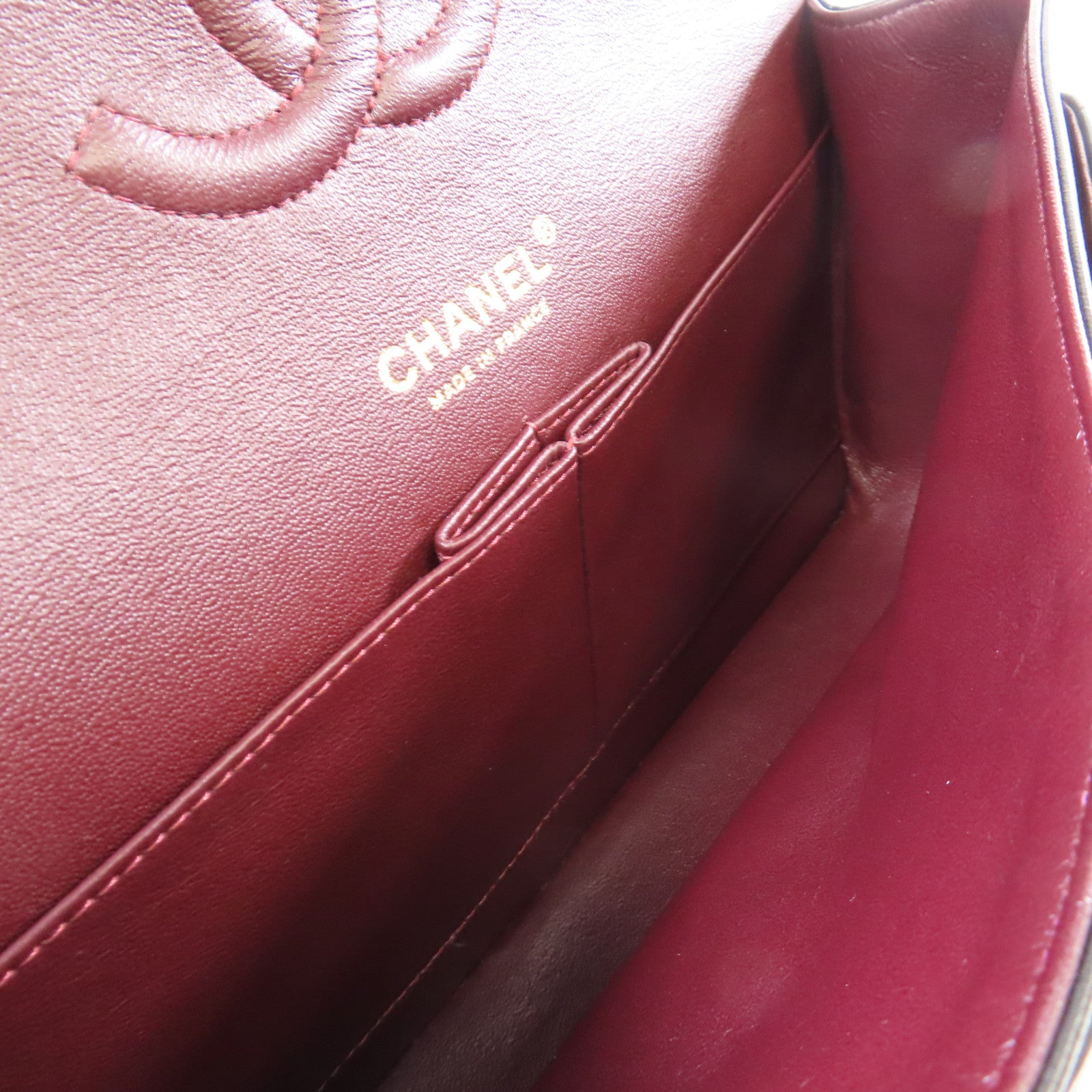 CHANEL 菱格羊皮皮革Classic 25cm Chain Shoulder Bag金扣鏈帶肩背袋黑色
