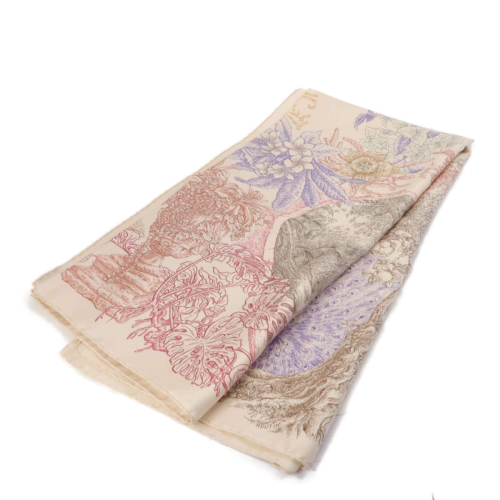 HERMES 絲質90x90 Scarf絲巾米色