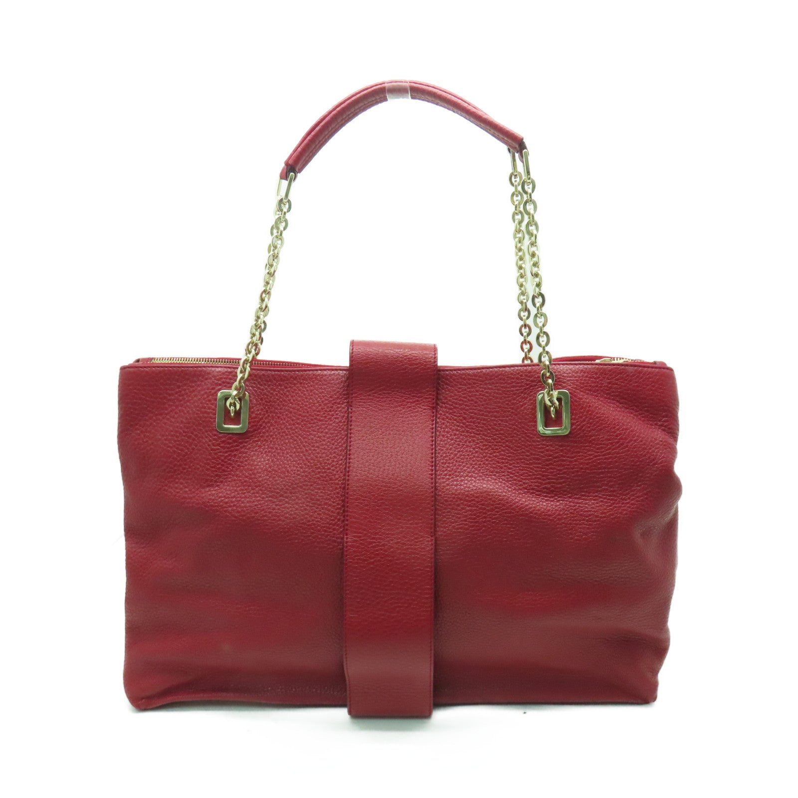 Roger Vivier 牛皮皮革Roger Vivier金扣肩背袋紅色