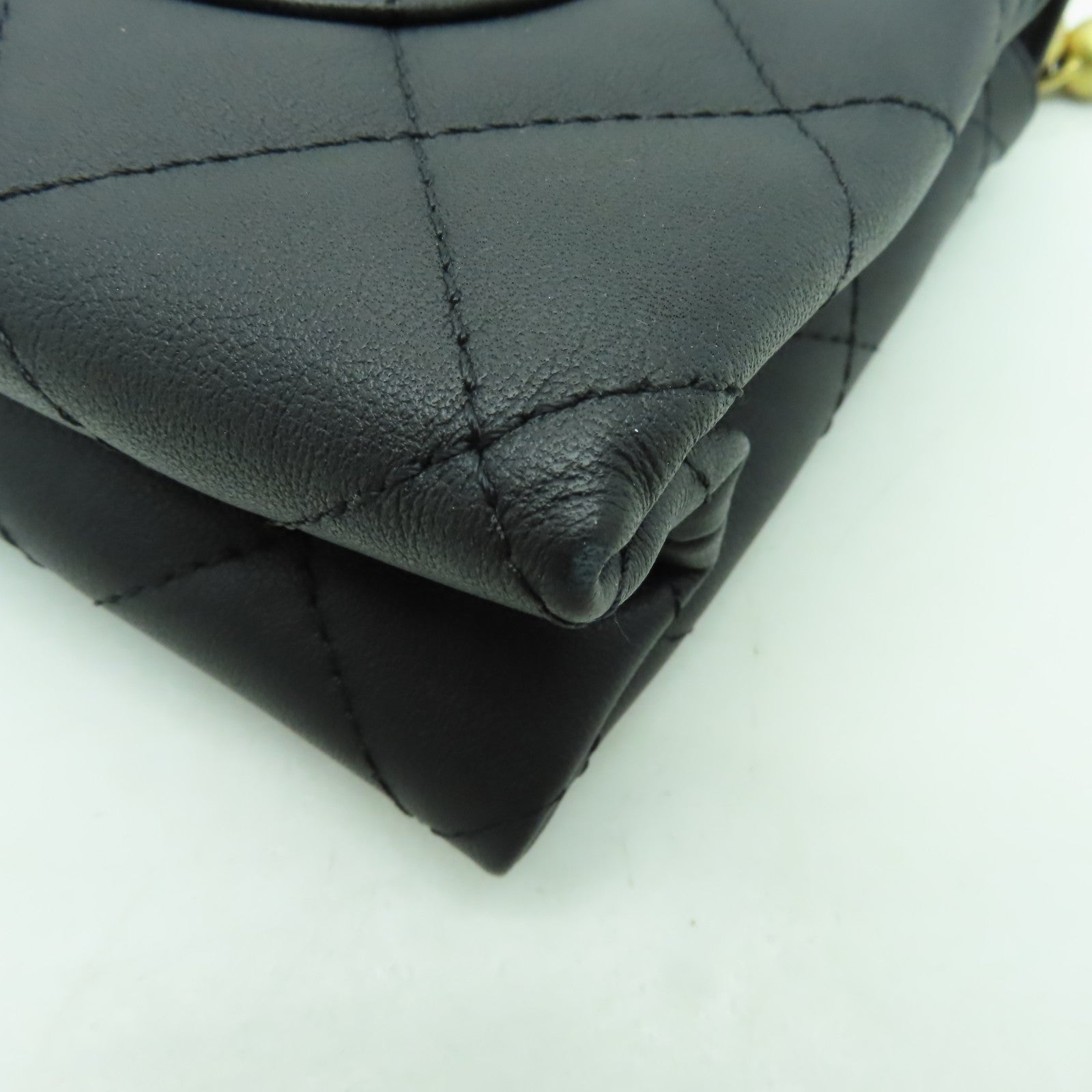 CHANEL 【激減優惠】菱格牛皮皮革2way Shoulder Bag金扣手挽肩背兩用袋黑色