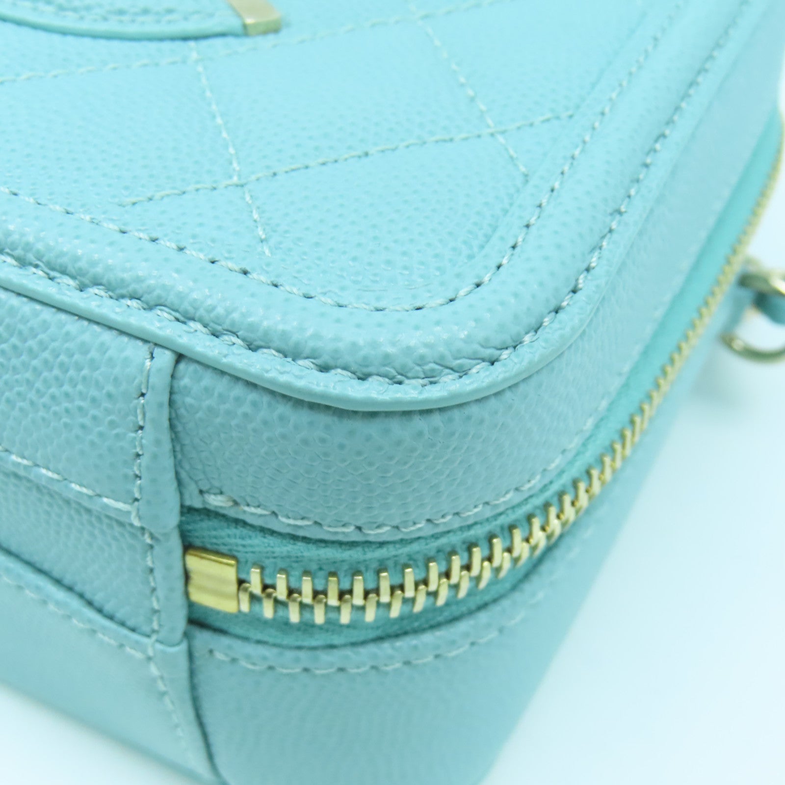 CHANEL Lingge Caviar Leather Chain Shoulder Gold Buckle Handle Shoulder Back Dual-purpose Bag Blue Green
