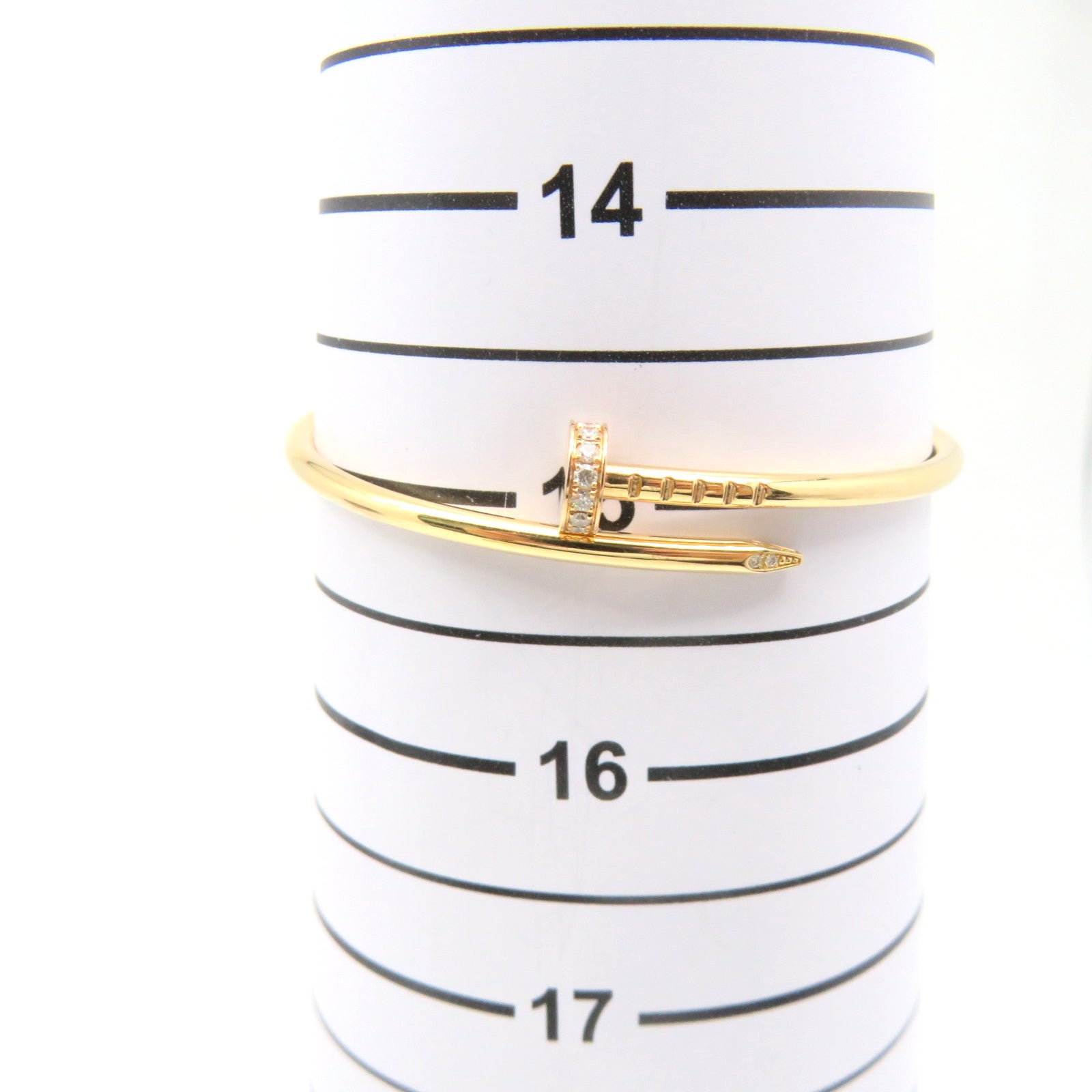 CARTIER 18K Rose Gold/0.18ct Diamond Juste un Clou Small Bracelet #15