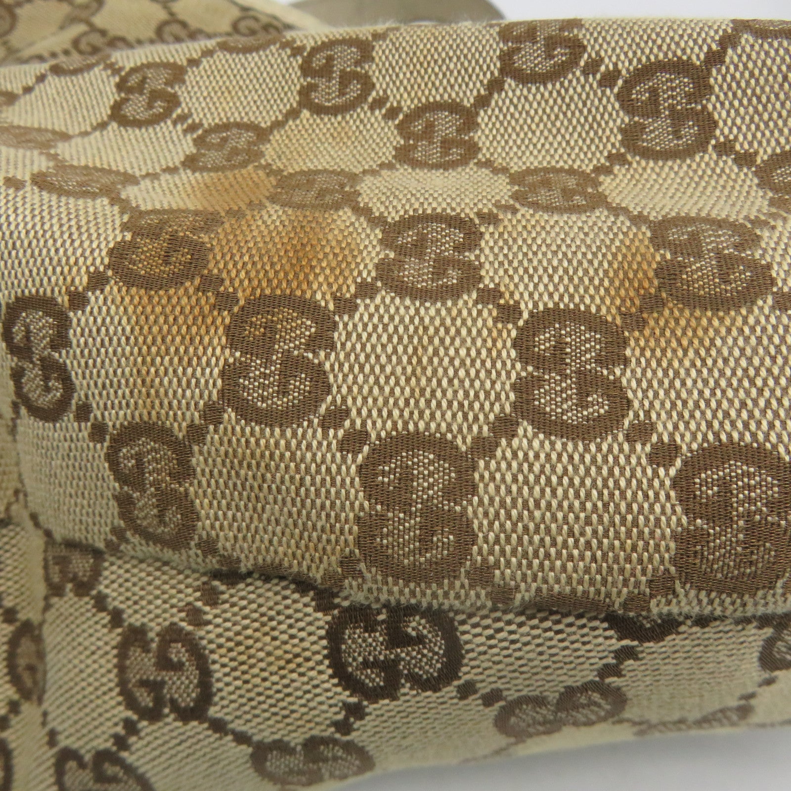GUCCI 【激減優惠】帆布Shoulder Bag金扣肩背袋米色/白色