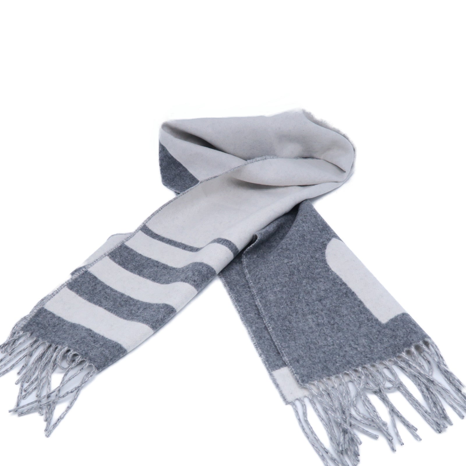 HERMES 羊絨Scarf圍巾灰色