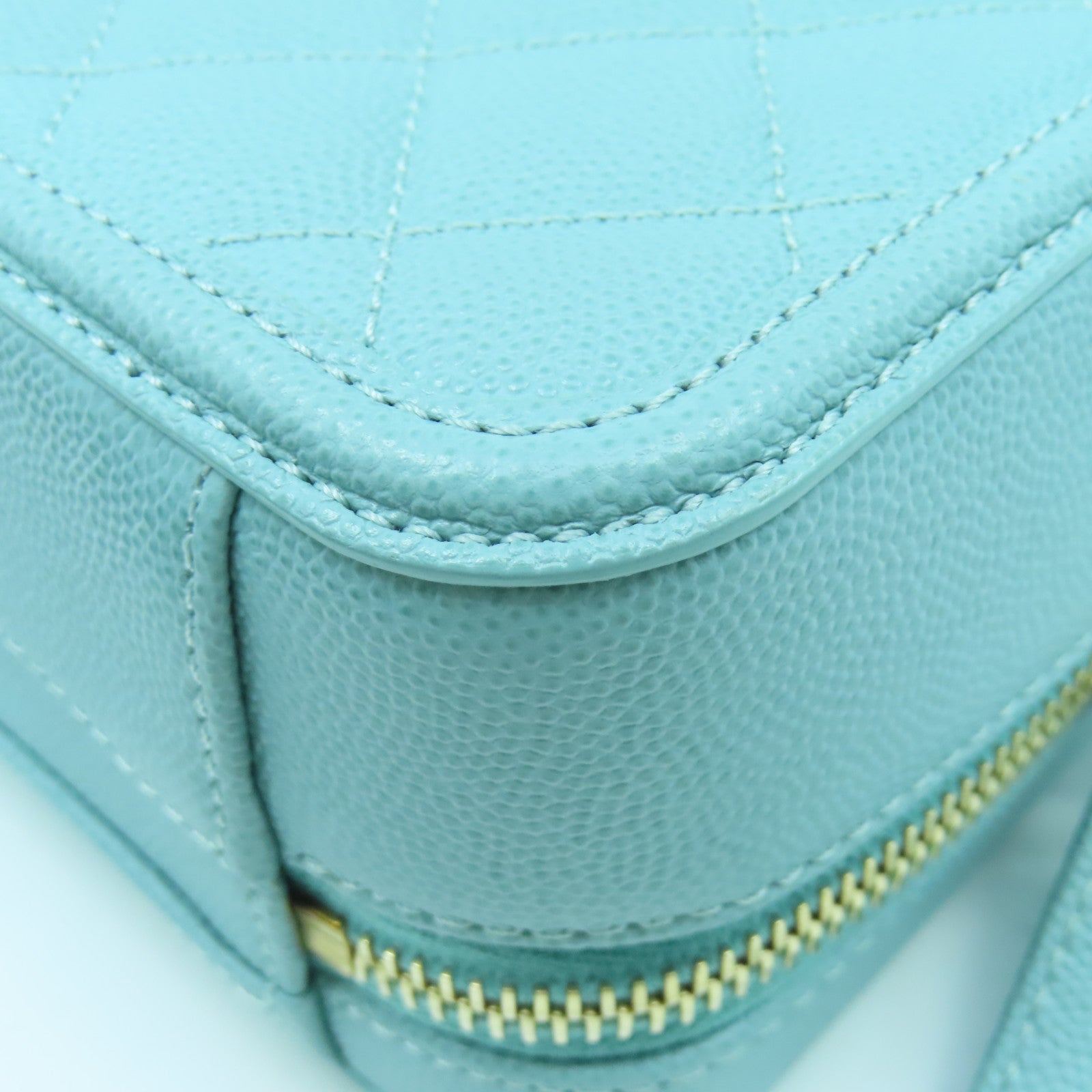 CHANEL Lingge Caviar Leather Chain Shoulder Gold Buckle Handle Shoulder Back Dual-purpose Bag Blue Green