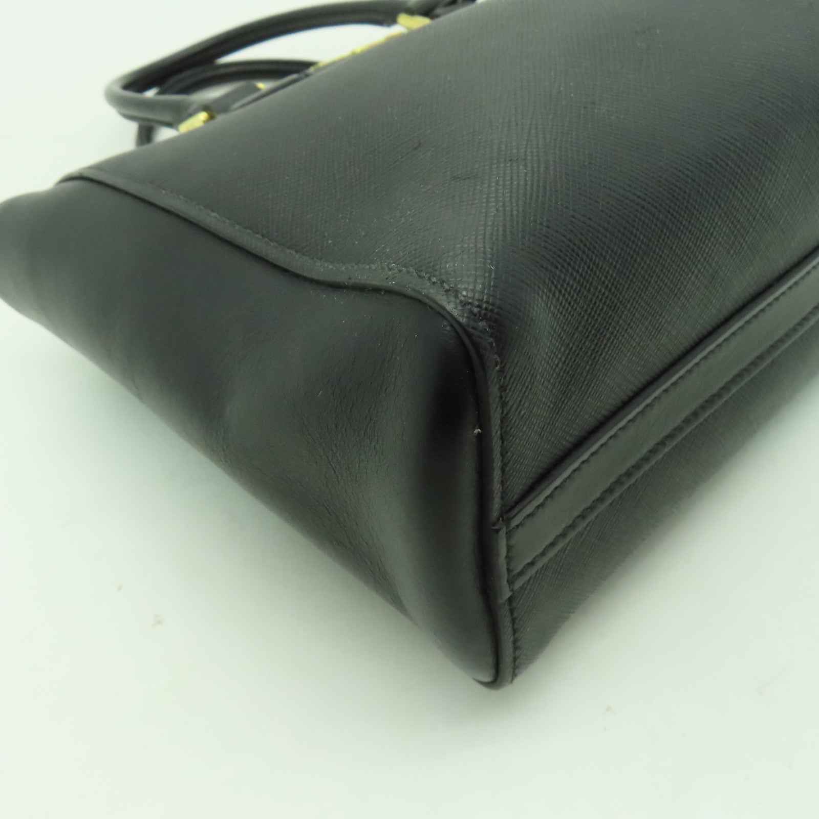 PRADA 牛皮皮革2 Way Shoulder金扣手挽肩背兩用袋黑色
